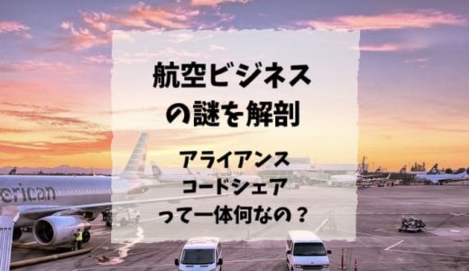 【航空ビジネスの謎】JAL・ANAのアライアンス・提携・共同事業とは。一体何がどうなっているか分からない。