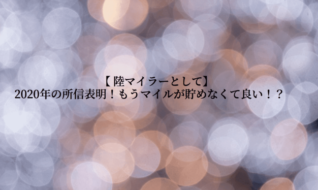 陸マイラーとして2020年の所信表明（10個の目標を設定）