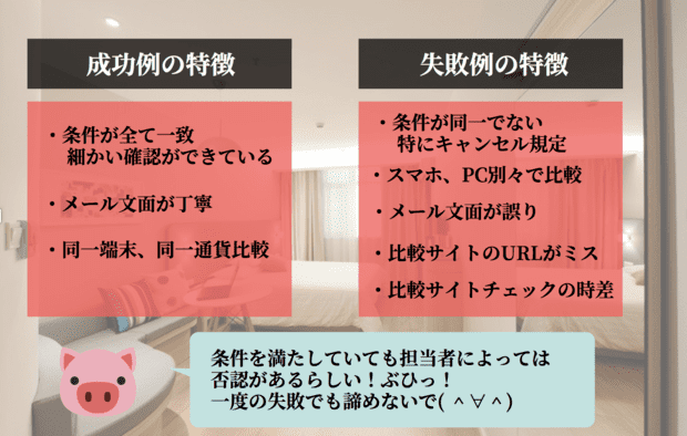 マリオットベストレート申請の成功例と失敗例