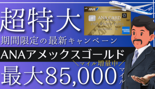 【2023年最新】ANAアメックスゴールド紹介キャンペーン8.5万マイル｜おすすめクレカ